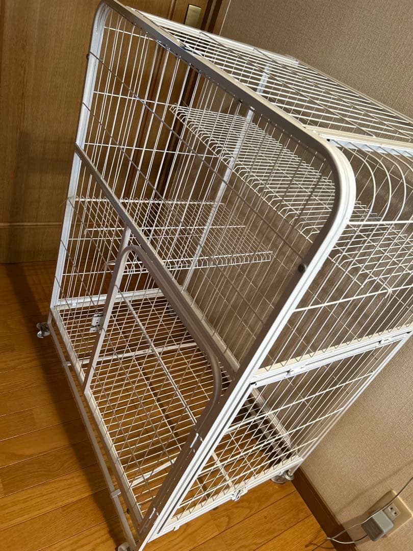 キャットケージ 2段構造 ホワイト