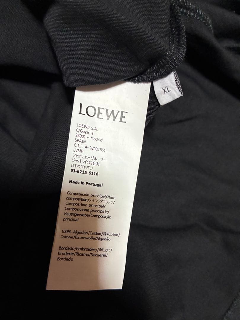 LOEWE アナグラム　ポケット　Tシャツ　ブラック　XL