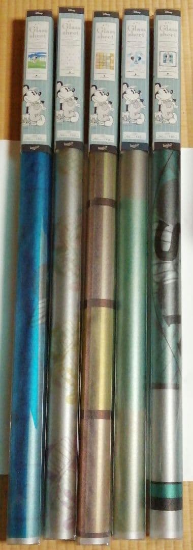 ディズニー　ミッキー　ガラスシート　５種セット