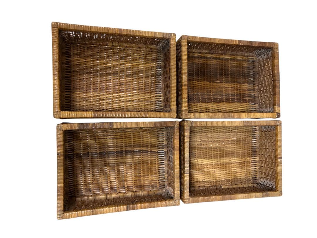 昭和レトロ ラタンチェスト 4段 引き出し箪笥 古家具 ビンテージヴィンテージ