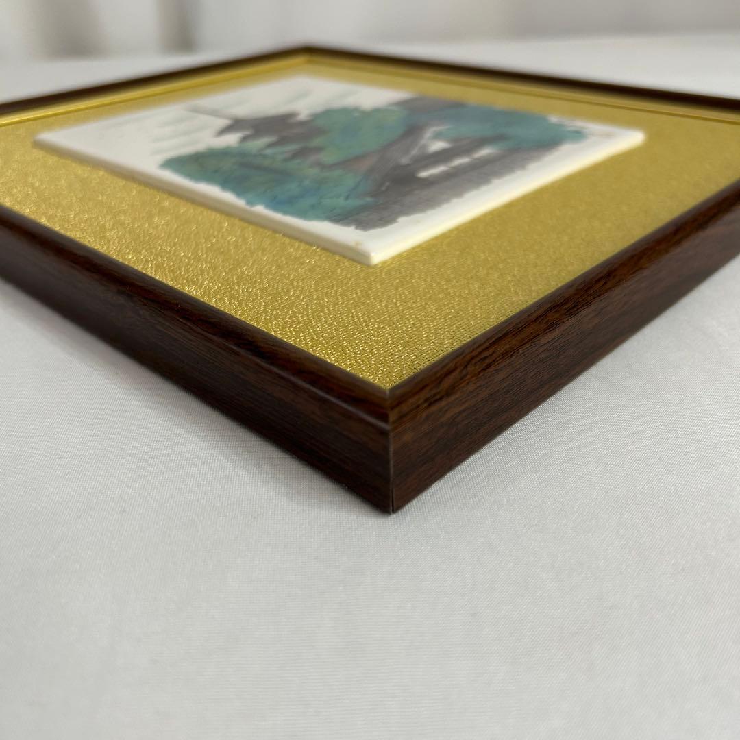 平山郁夫 法隆寺 陶器 リトグラフ レア アンティーク 箱付 セラミック 仏閣