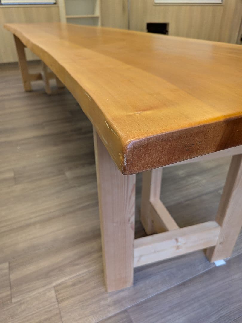tskzさま専用　一枚板 無垢 ダイニングテーブル DIY 天然木 ベンチ 3m