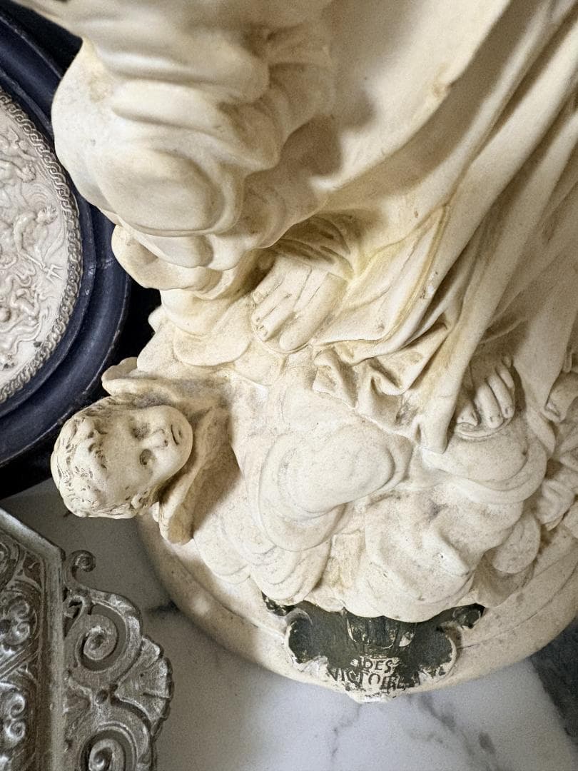 フランスアンティーク　聖母子像　マリア像　サルバトーレ・マルキ　サインあり