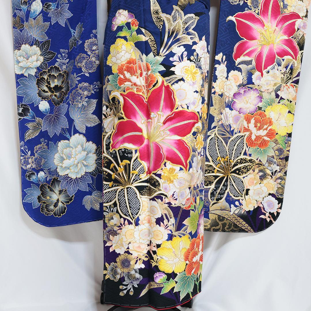 極美品！華道家■假屋崎省吾氏171cm振袖6点セット帯フルセット成人式RB25