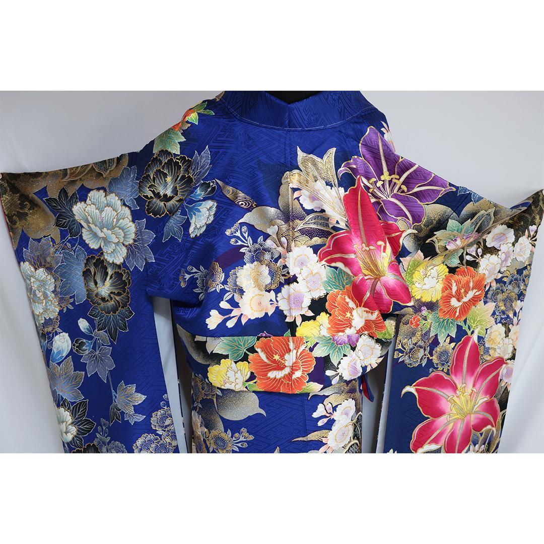 極美品！華道家■假屋崎省吾氏171cm振袖6点セット帯フルセット成人式RB25