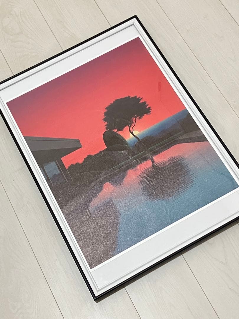 【額縁付き】 永井博（Hiroshi Nagai） A2ポスター 紅