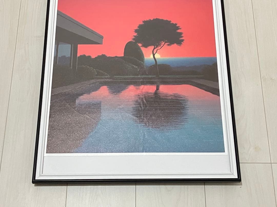 【額縁付き】 永井博（Hiroshi Nagai） A2ポスター 紅