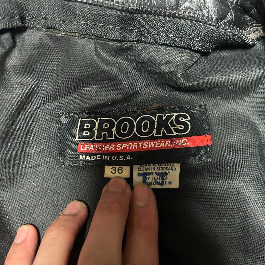 80s BROOKS USA製 シングル レザージャケット　本革
