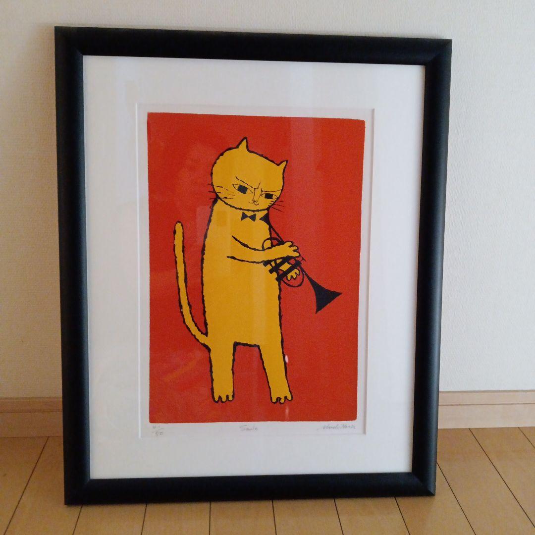 Smile　トランペットを持つ猫の絵