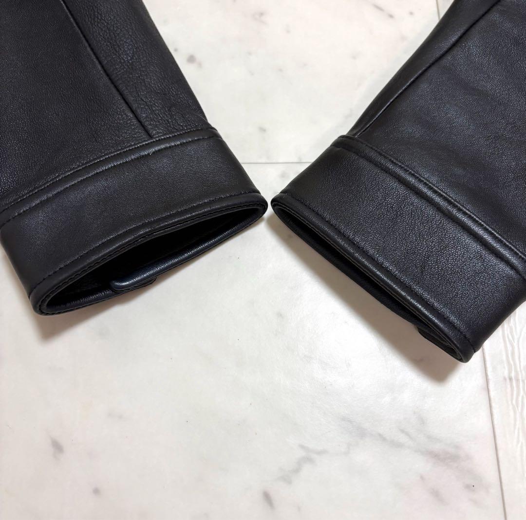 美品 名作 ラトルトラップ ライダースジャケット シングル 羊革 ブラックM