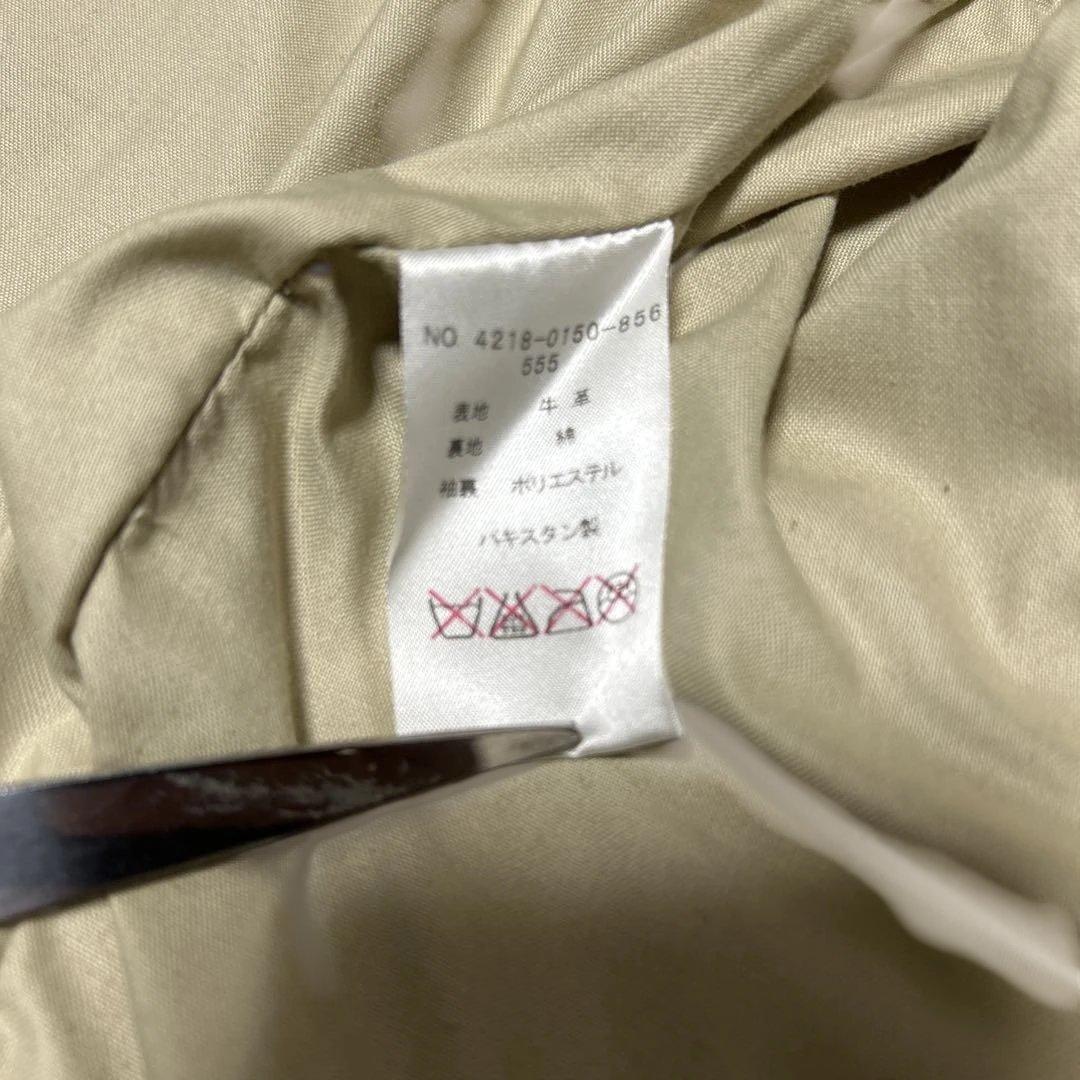 BEAMS ライトグレー レザー シングルライダース　牛革