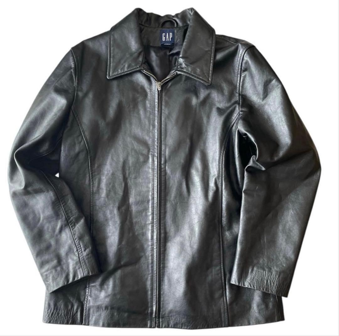 GAP 本革 シングルライダースジャケット L