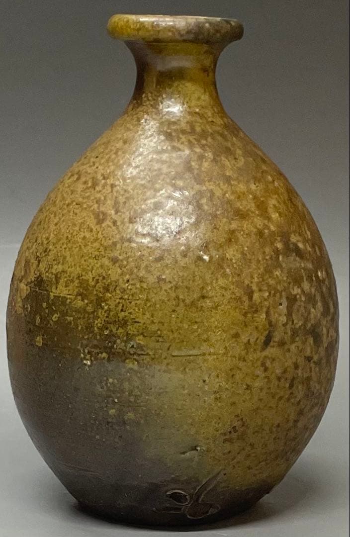 人間国宝　藤原啓　備前徳利　四方桟共箱　栞 　e18