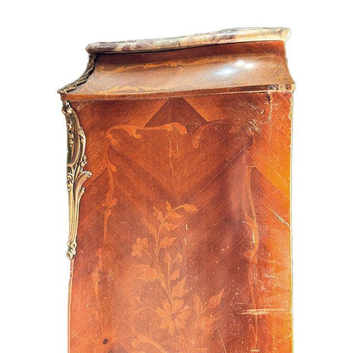 送料無料 ウルグアイ製 象嵌 机 チェスト ライティングビューロ 猫脚 鍵付 ①