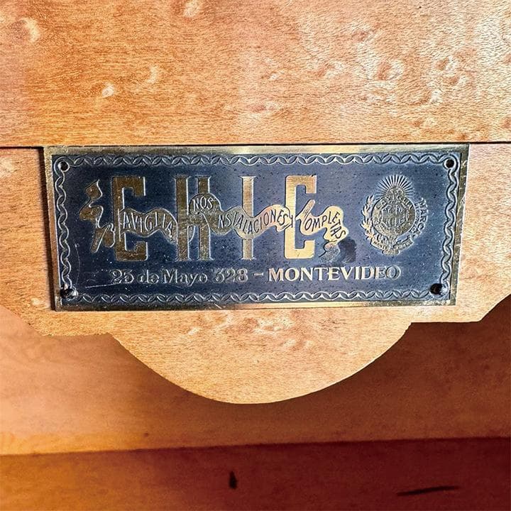 送料無料 ウルグアイ製 象嵌 机 チェスト ライティングビューロ 猫脚 鍵付 ①