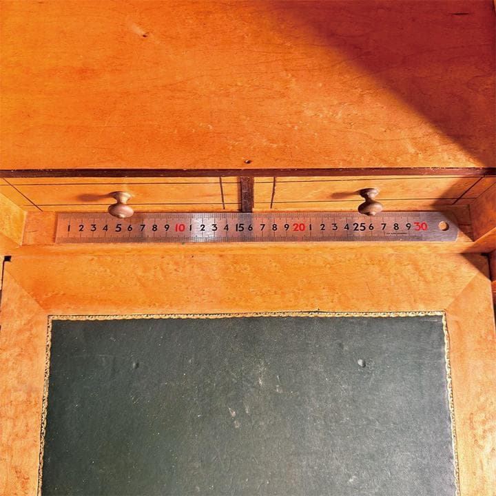 送料無料 ウルグアイ製 象嵌 机 チェスト ライティングビューロ 猫脚 鍵付 ①