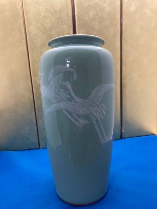 花瓶　古美術　白鳥　縁起物　新年に　飛躍