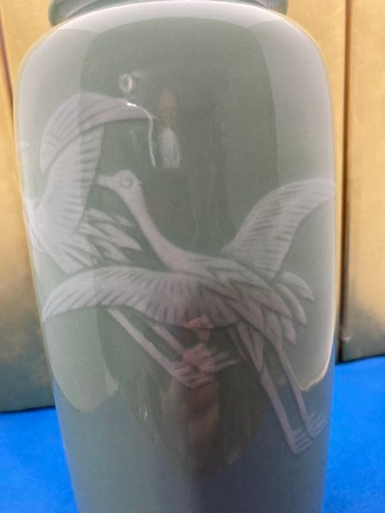 花瓶　古美術　白鳥　縁起物　新年に　飛躍