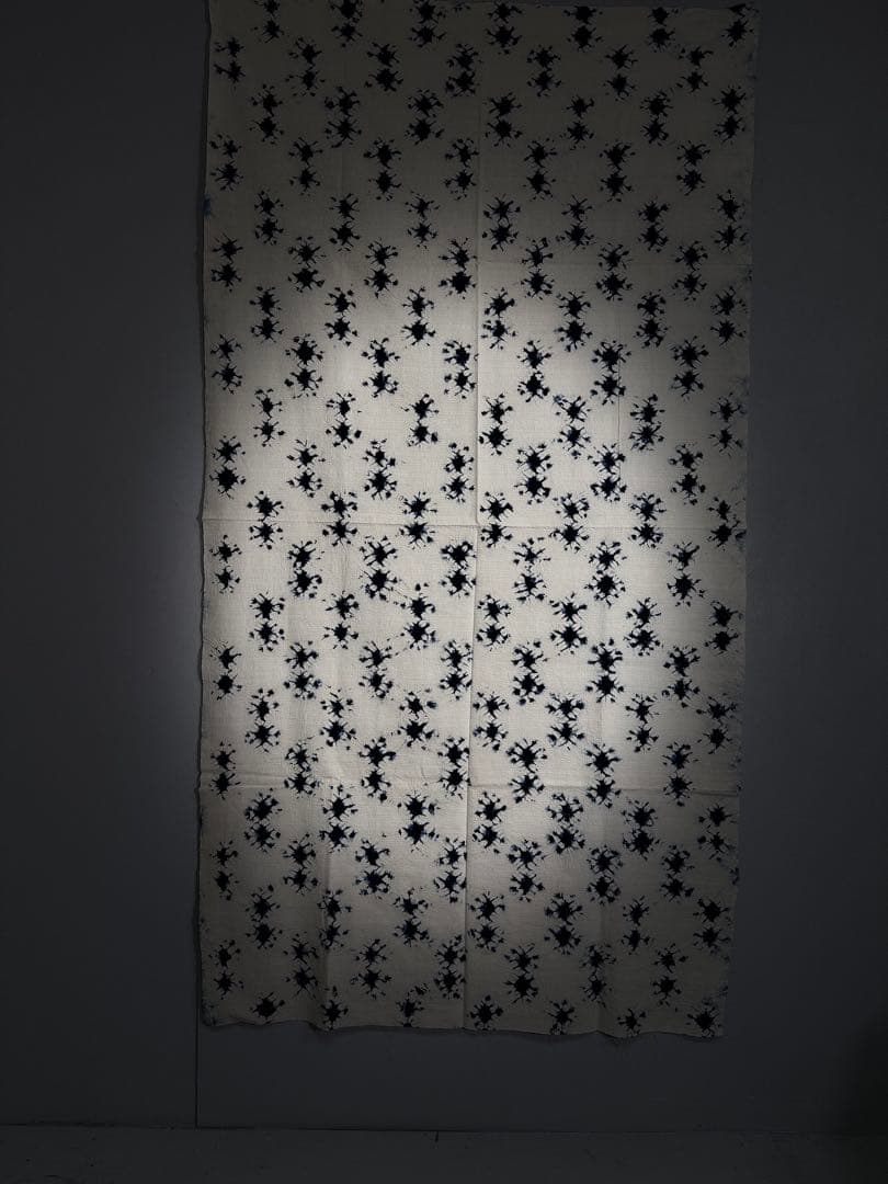 N35「有松鳴海絞り」藍染作家 片野かほり 国産天然藍染 個展出品作品布 古布