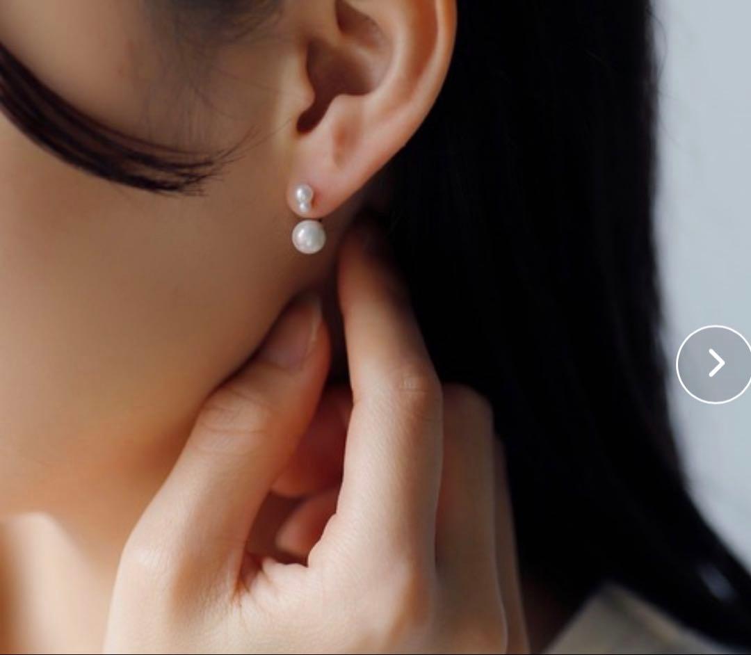 今日だけ値下げSIENA ROSECラインパールキャッチピアス[2粒パール]