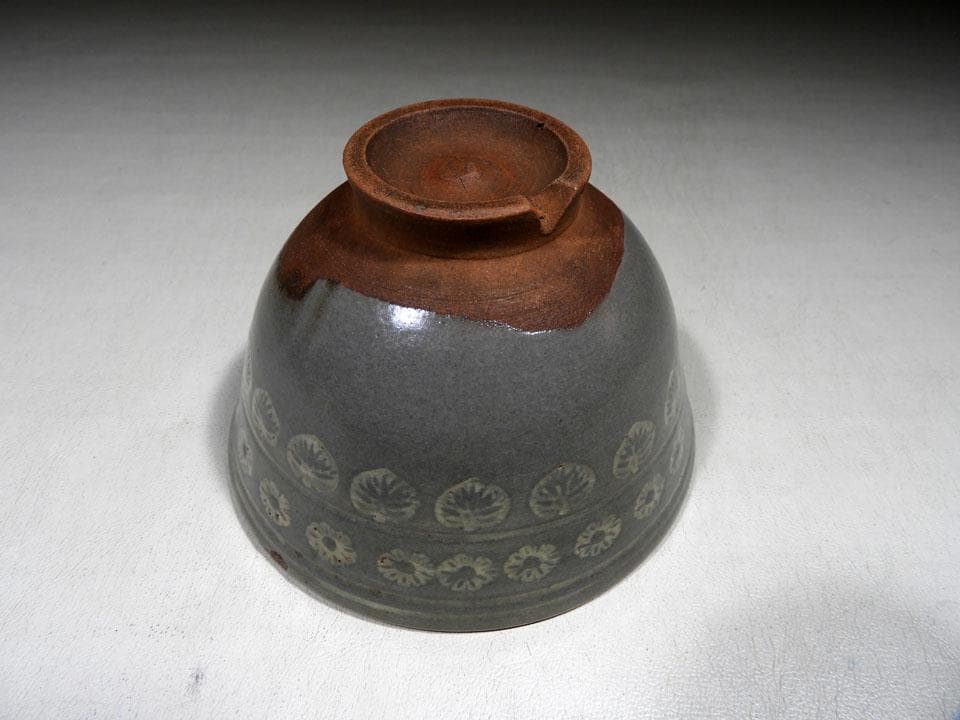 ●貴重 肥後 八代焼 高田焼 唐津焼 切高台 抹茶 茶碗 茶道具 合箱 径12㎝