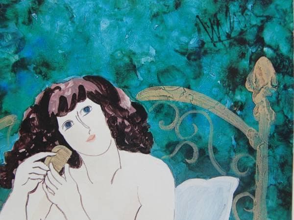 東 弘孝、めざめ、希少画集画、新品額装付