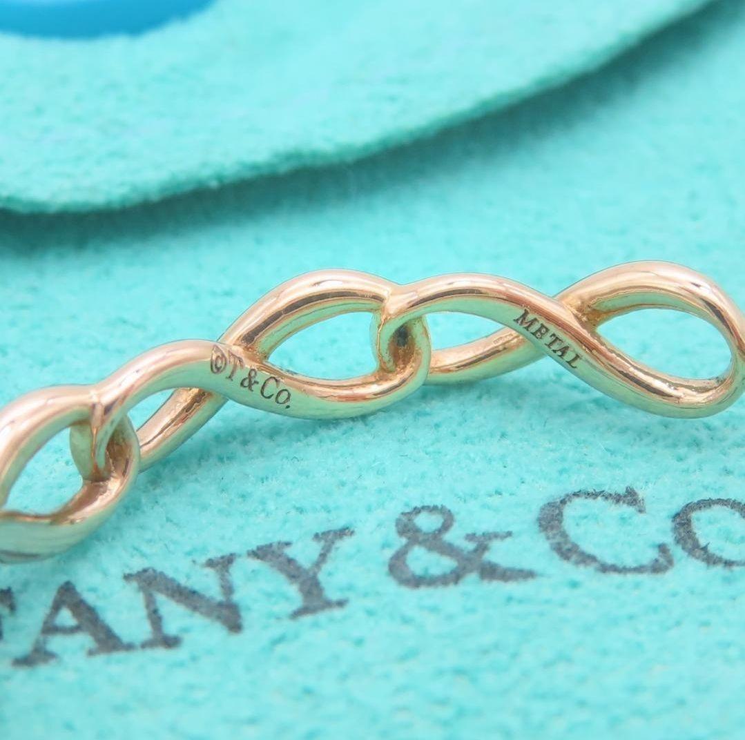 セール❣ティファニー ピンクゴールド メタル インフィニティ フープ ピアス