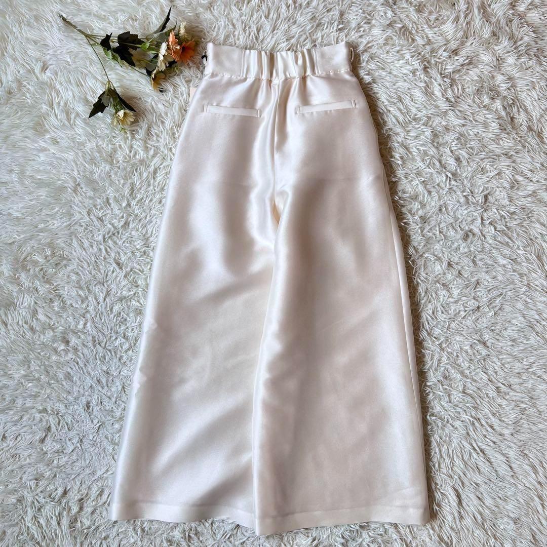 タグ付き Heve ヘイヴ サテン ワイド ブラック バニラ 36