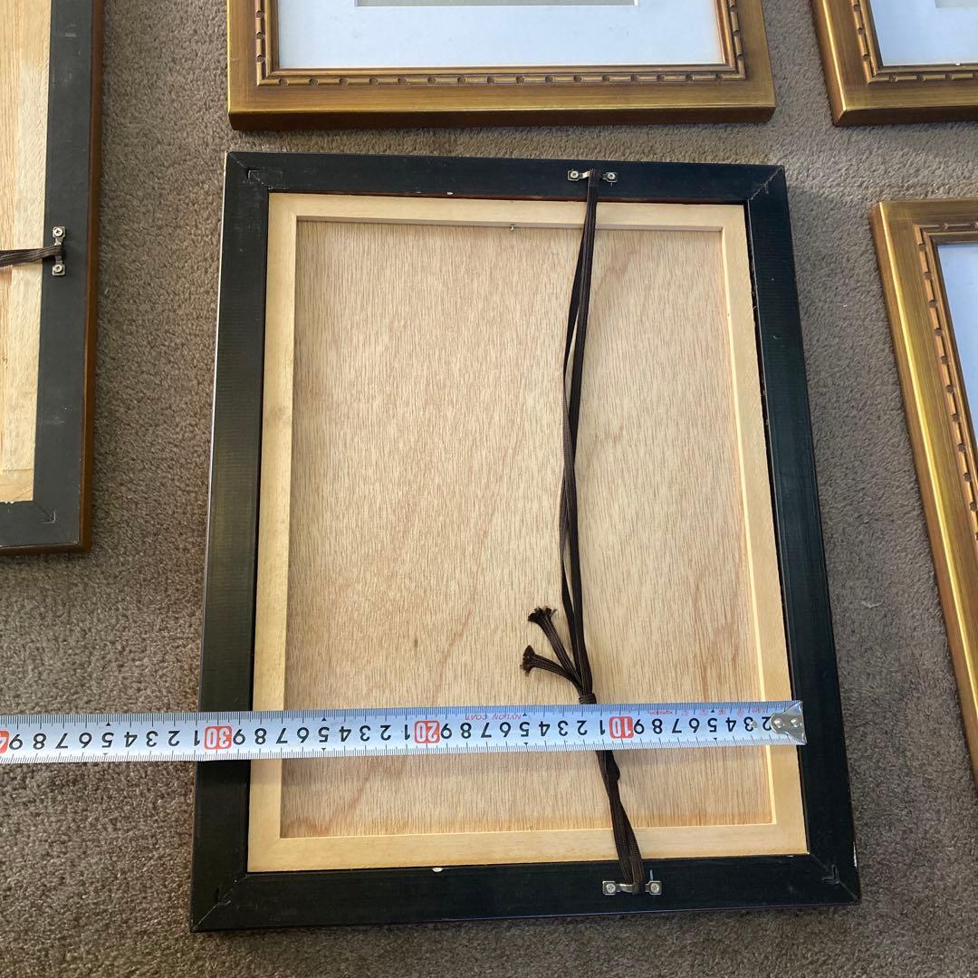 同じデザイン 5点セット ゴールドフレーム 水彩額縁 写真額縁 金装飾