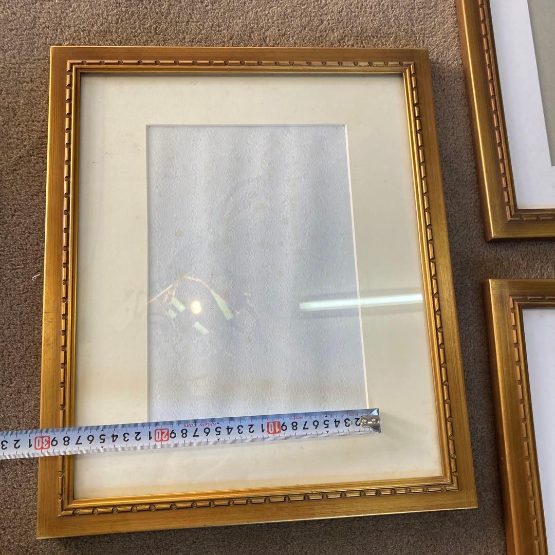 同じデザイン 5点セット ゴールドフレーム 水彩額縁 写真額縁 金装飾