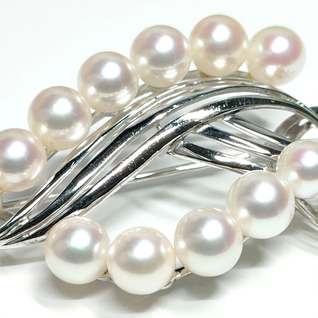ミキモト パール 真珠 ブローチ 12珠 シルバー M刻印S刻印 アクセサリー