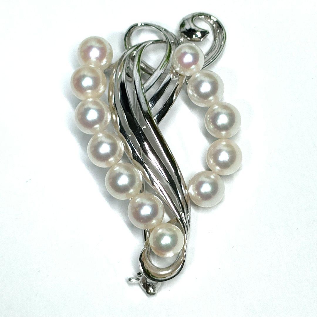 ミキモト パール 真珠 ブローチ 12珠 シルバー M刻印S刻印 アクセサリー
