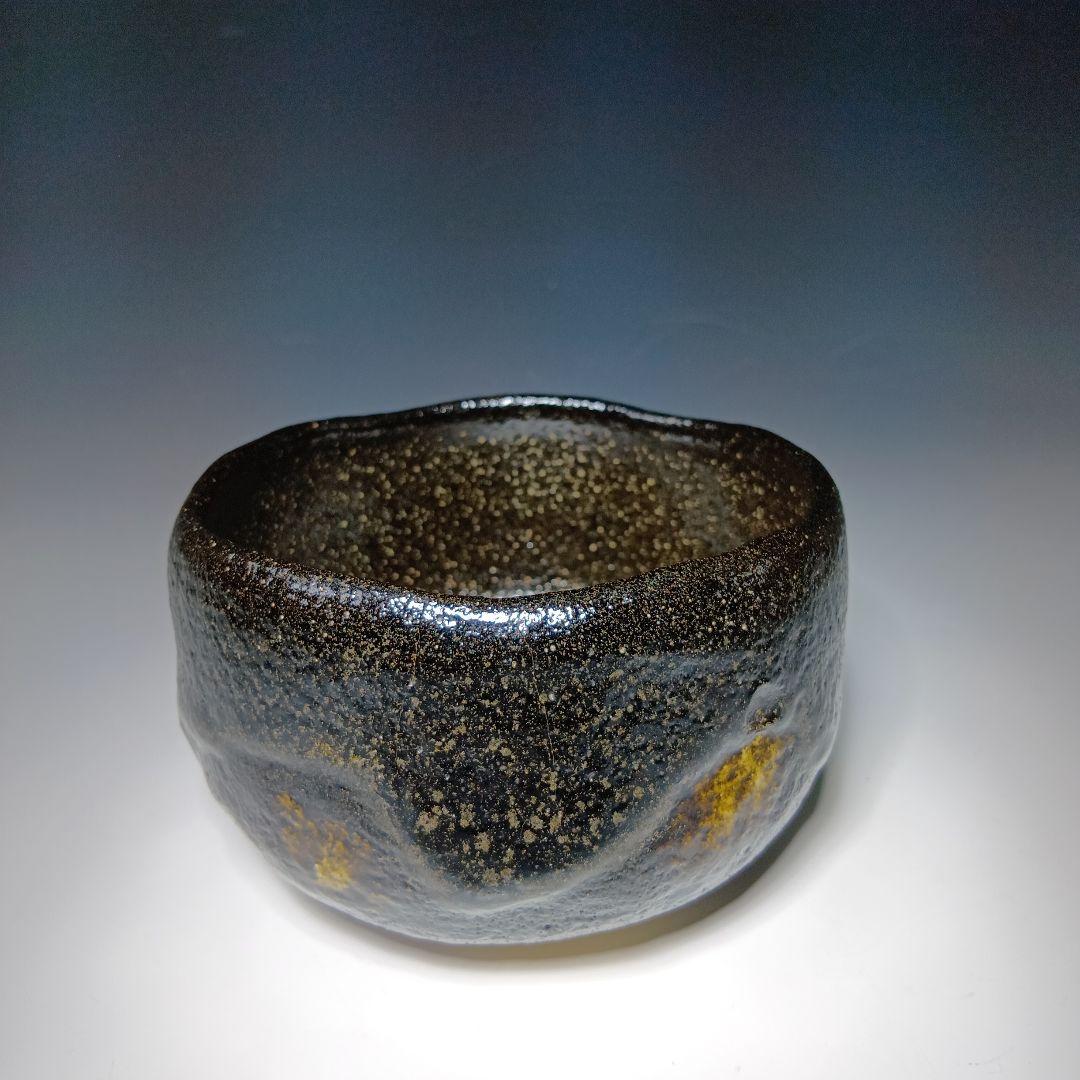 値下げ茶道具　小川長楽(小川裕起夫)作　黒楽茶碗　共箱　書付