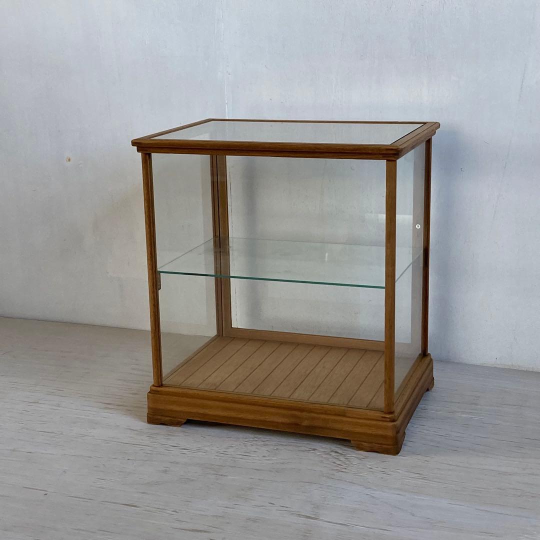 古い木製 ガラスケース 2段 卓上 ショーケース