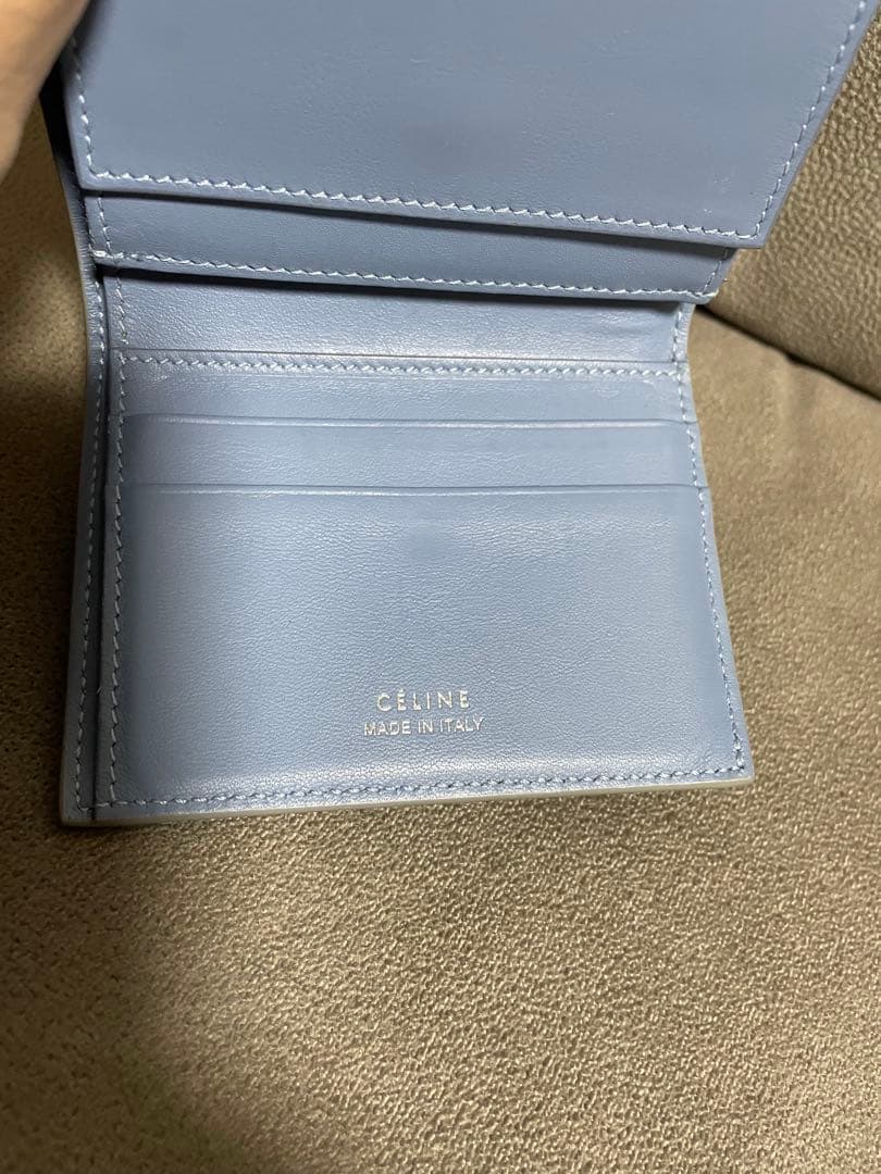 美品 セリーヌ　レザースモールフェールデッド　マルチファンクション　三つ折り財布
