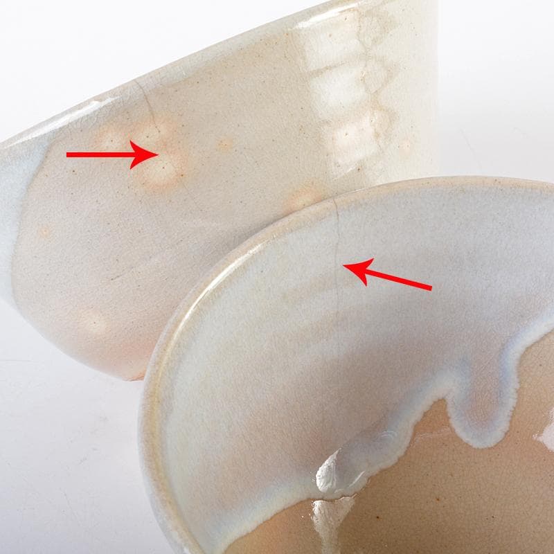 茶道具　萩焼　玉村松月作　数茶碗　十客　共箱　M　R7529B