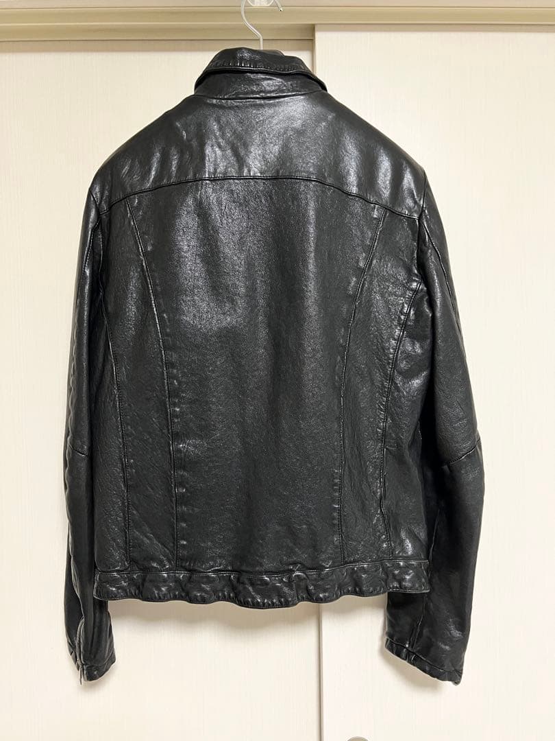 イタリア製 GIORGIO BRATO 46 レザーシングルライダース ブラック