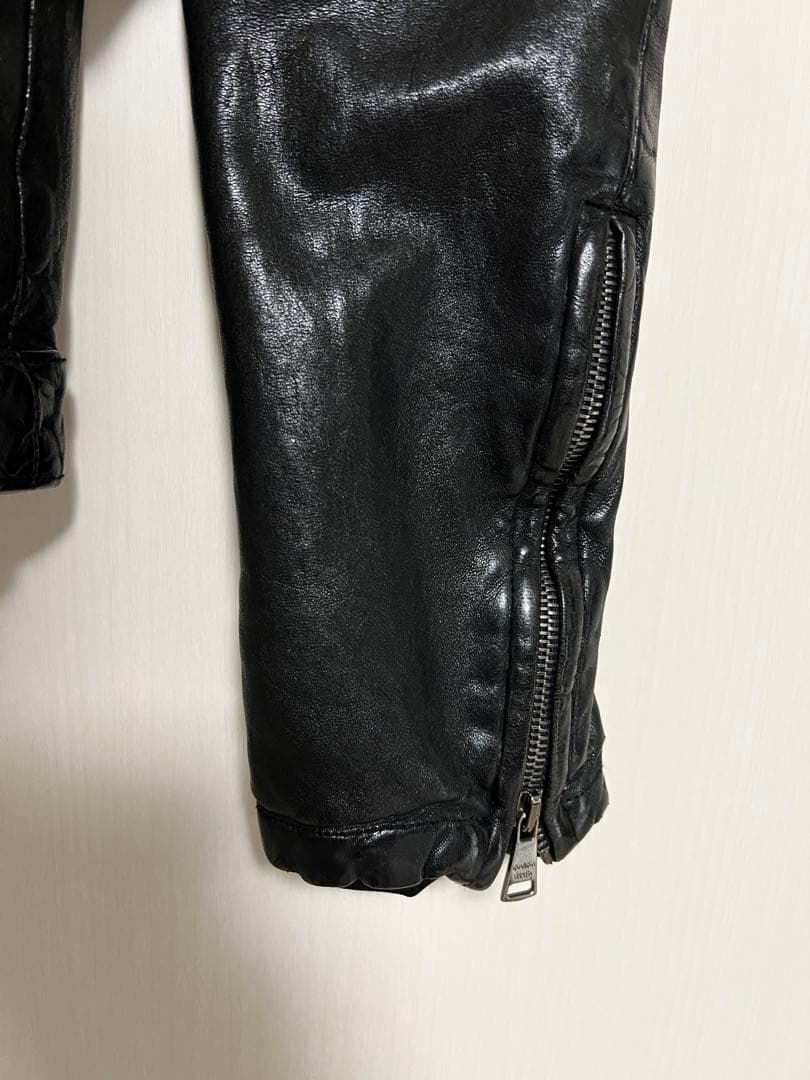 イタリア製 GIORGIO BRATO 46 レザーシングルライダース ブラック