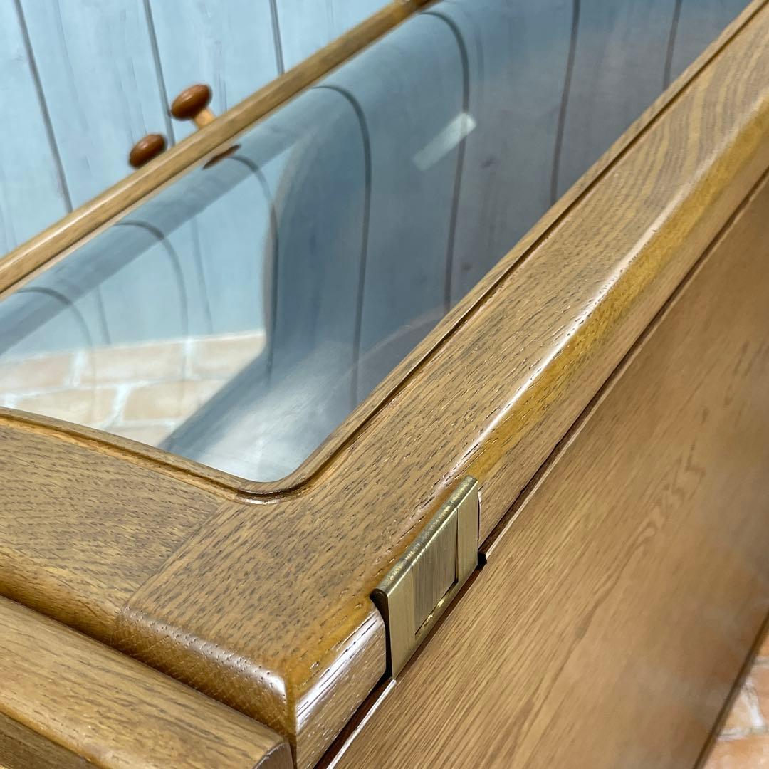 美品 カリモク家具 KARIMOKU コーナーキャビネット ガラス コロニアル