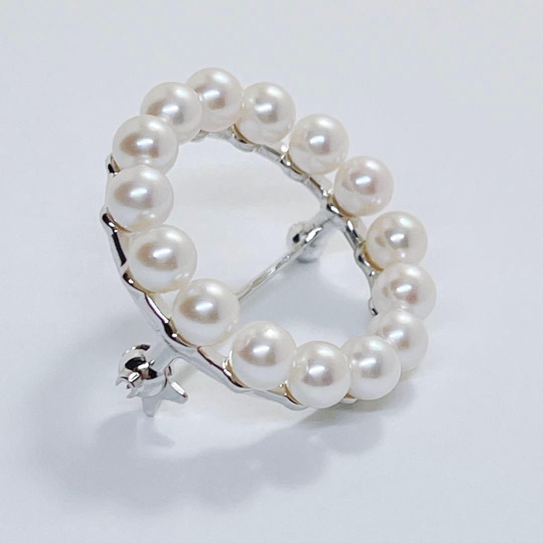 【現行完売品・未使用品級】✨ミキモト パール　ブローチ　サークル