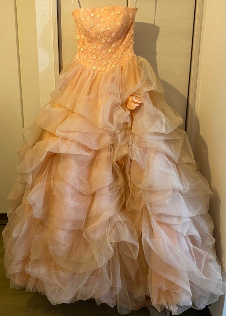 カラードレス　チュールドレス　ピンク