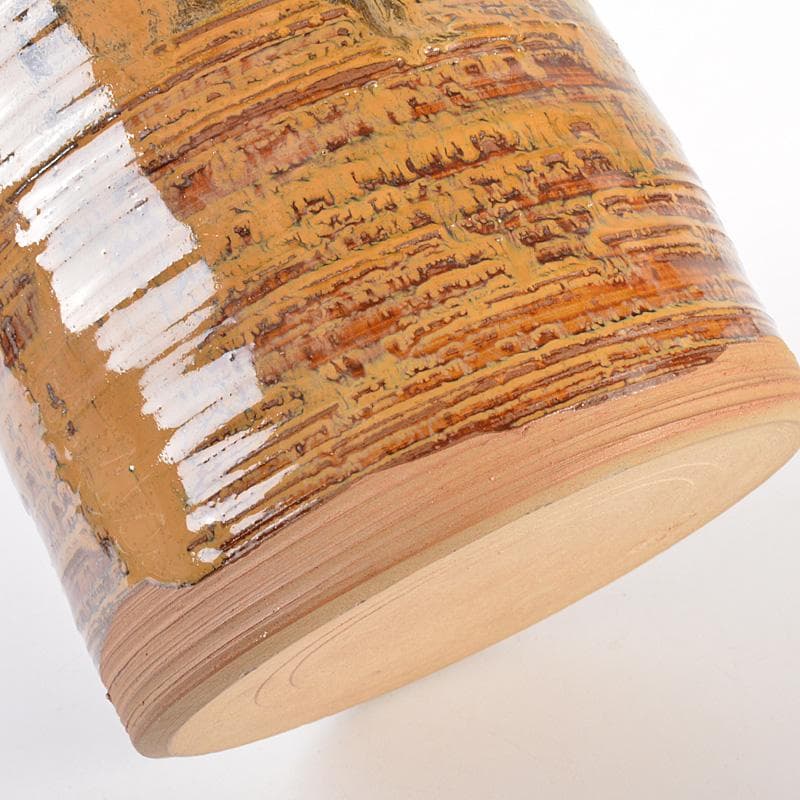 高取焼　亀井味楽造　耳付水指　漆塗蓋付　裏千家十四代淡々斎極箱　M　R7542