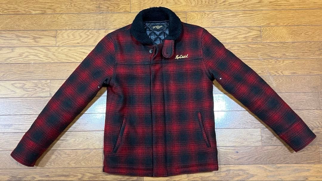 ロストコントロール　バッファローチェック　デッキジャケット　ボア襟　サイズ2
