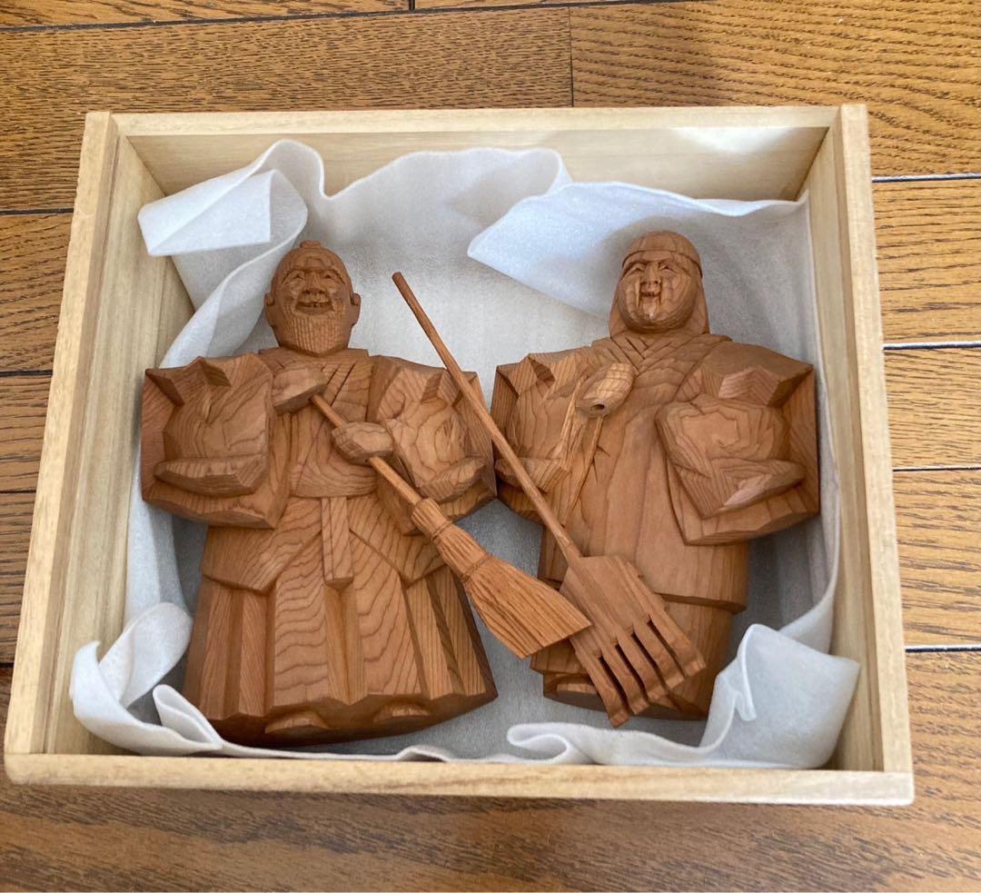 一刀彫　高砂人形