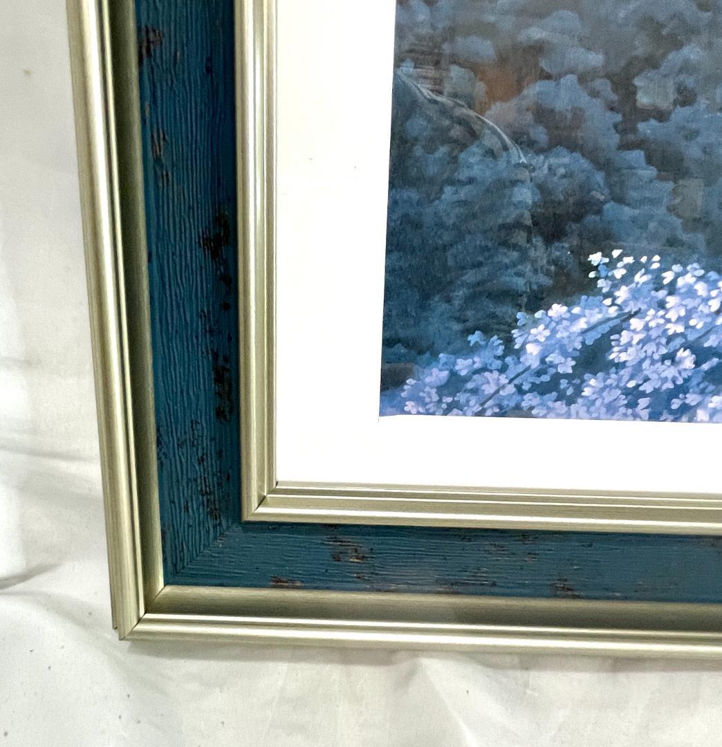 【新品】東山魁夷 『宵桜』複製画 　ポスター額付　日本画 風景画