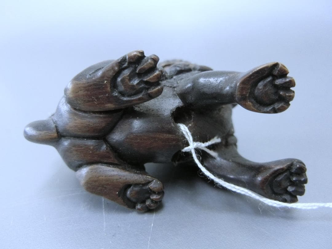 【根付　獅子　木彫・45・提げ物　骨董】★美術工芸 芸術作品　紐止め 　鑑賞