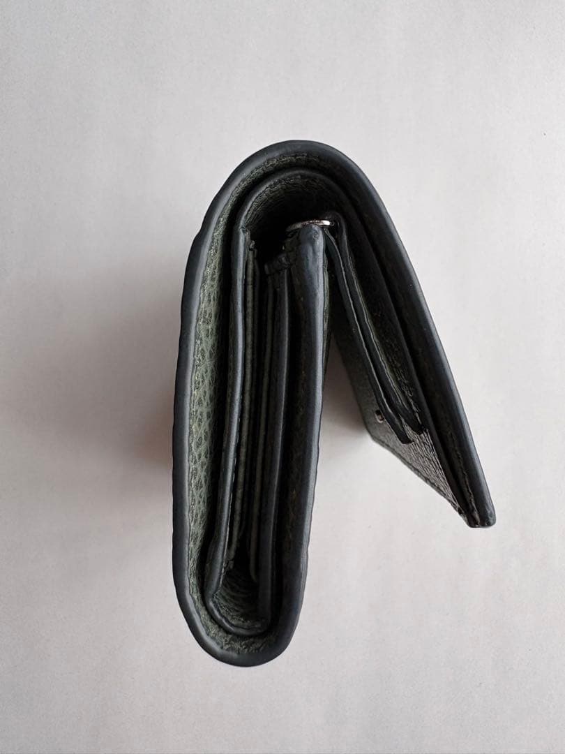 メゾンマルジェラ 三つ折り財布 カーキ系 ミリタリーグリーン