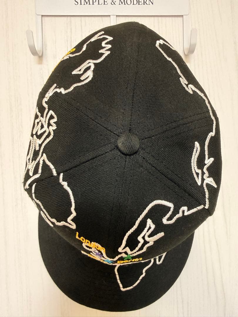 Supreme 地図刺繍 ベースボールキャップ 黒