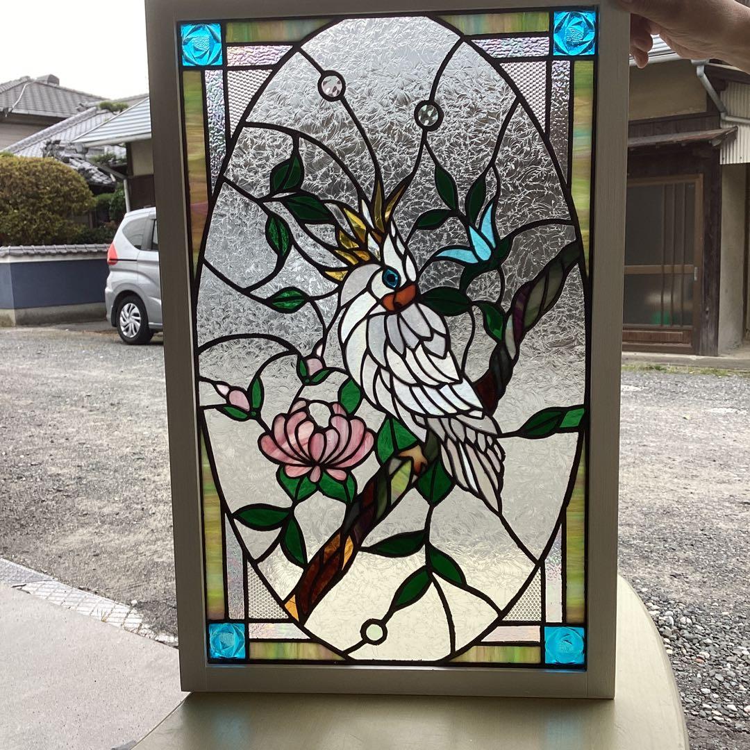 ステンドグラスパネル住宅用ホワイトオーム(1456)篠浦