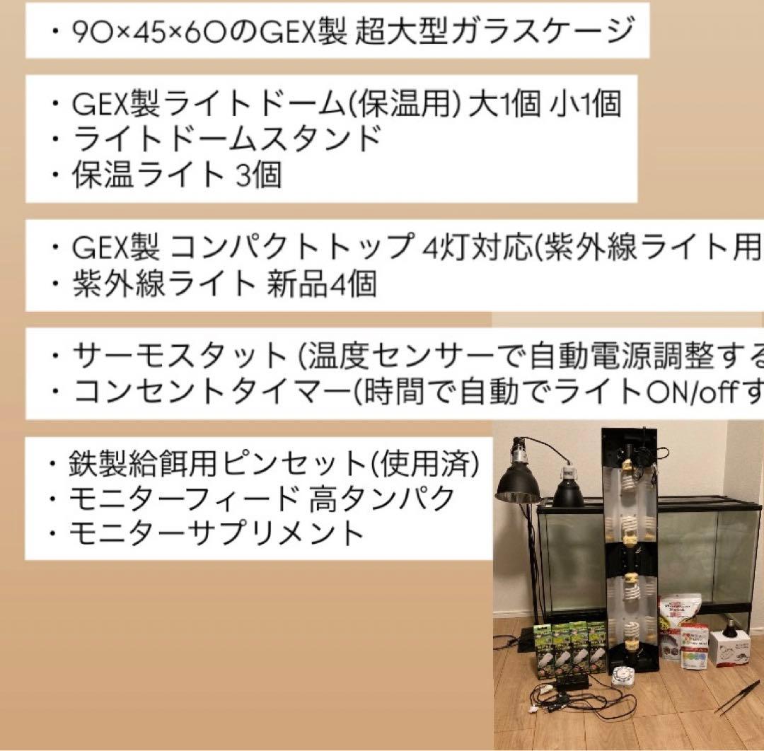 爬虫類飼育セット 90x45x60グラステラリウム 爬虫類ケージ GEX